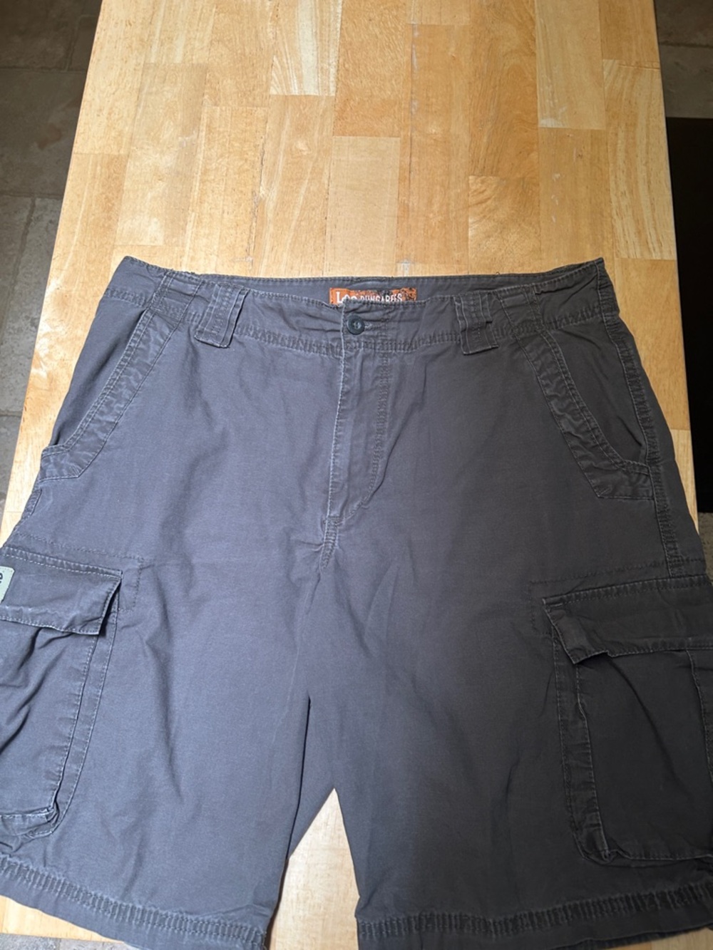 Lee Charcoal Cargo Shorts with Side Pockets